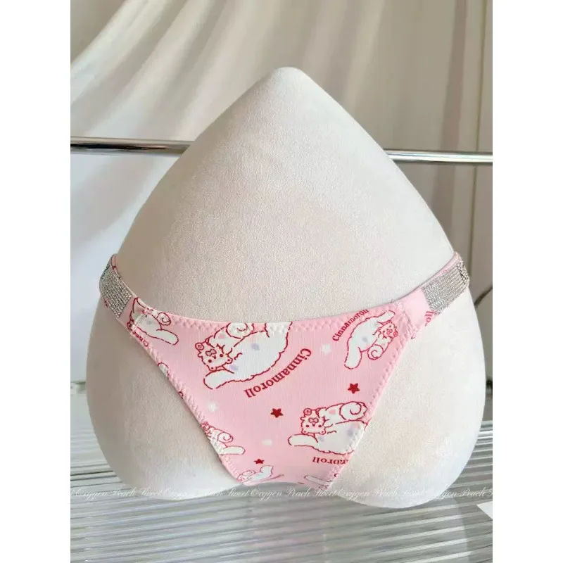 Sexy Cinnamoroll Flash Strass Kawaii Tanga Unterhose Frauen Mode Weiche Atmungsaktive Strap T-zurück Dessous Unterwäsche Weibliche