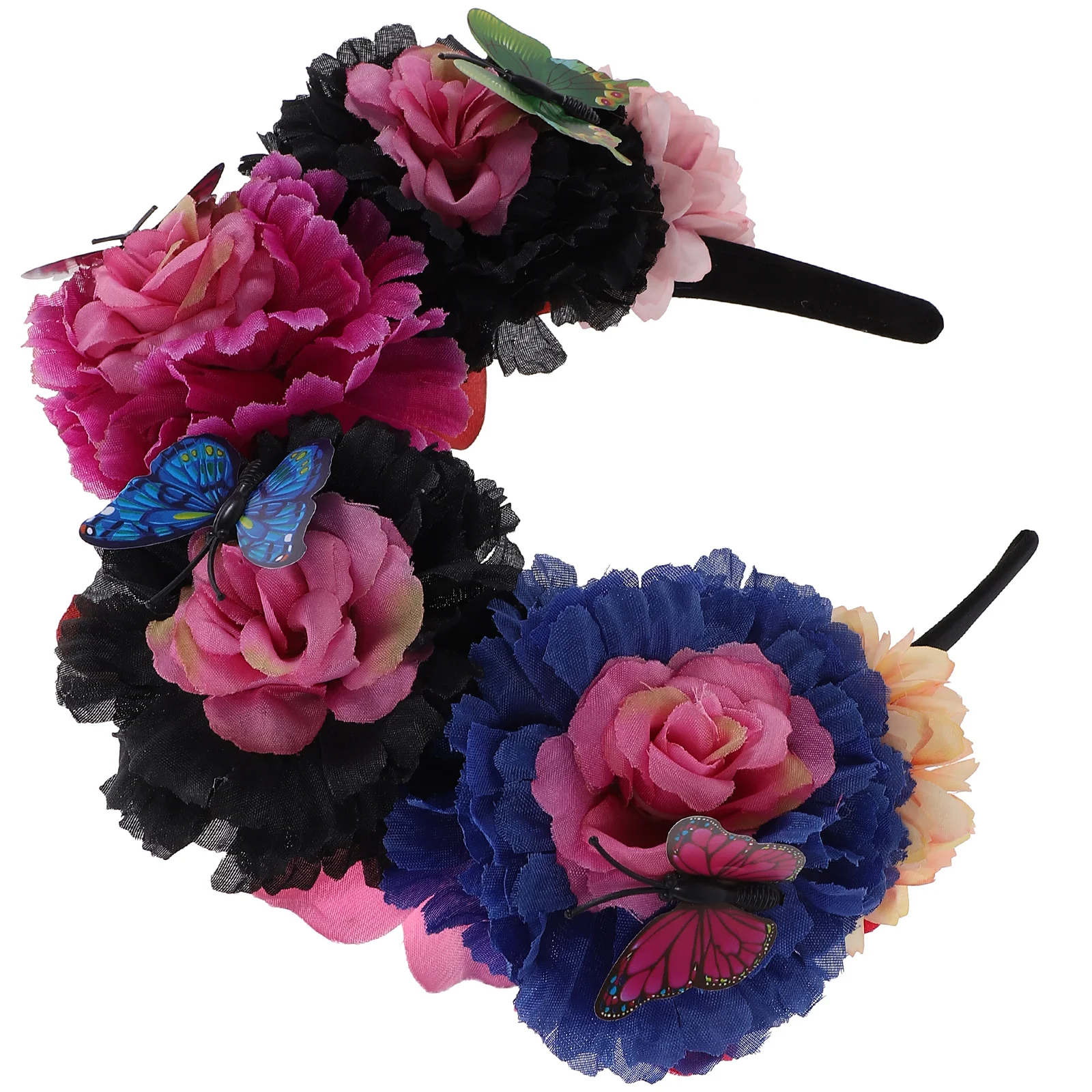 Borboleta bandana flor coroa coroas para arranjos roupas rosa pequenos trajes mexicanos feminino tecido meninas criança