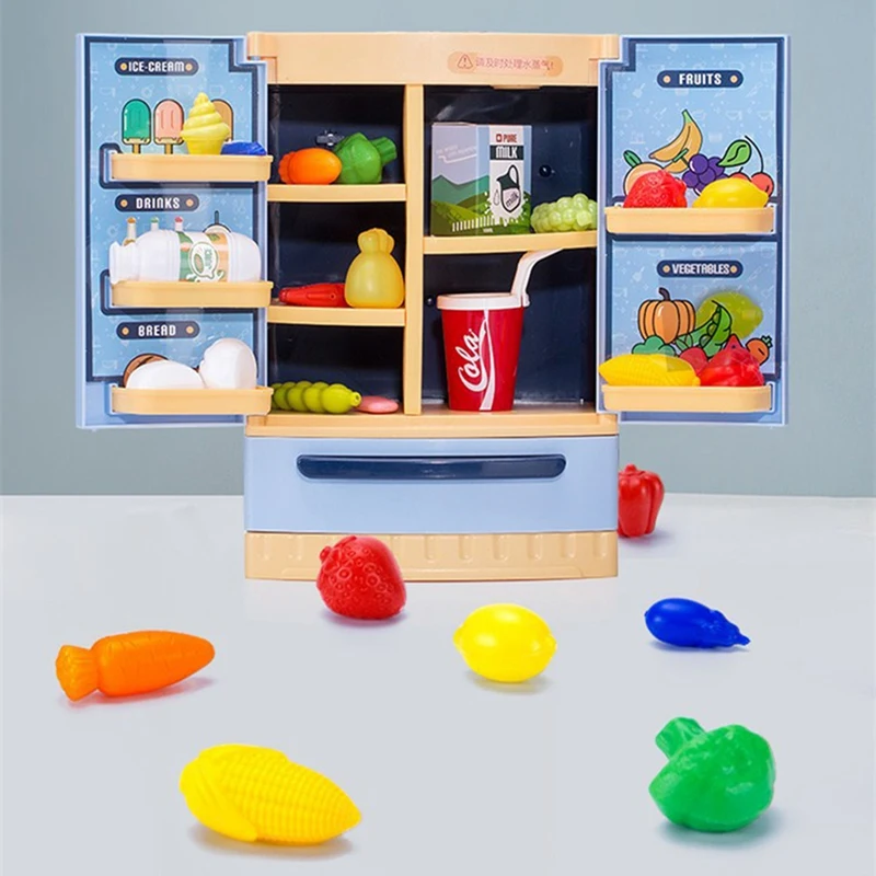 Juguete de refrigerador en aerosol, aparato de juego de simulación para niños, juego de cocina con juego de cocina, juguete único