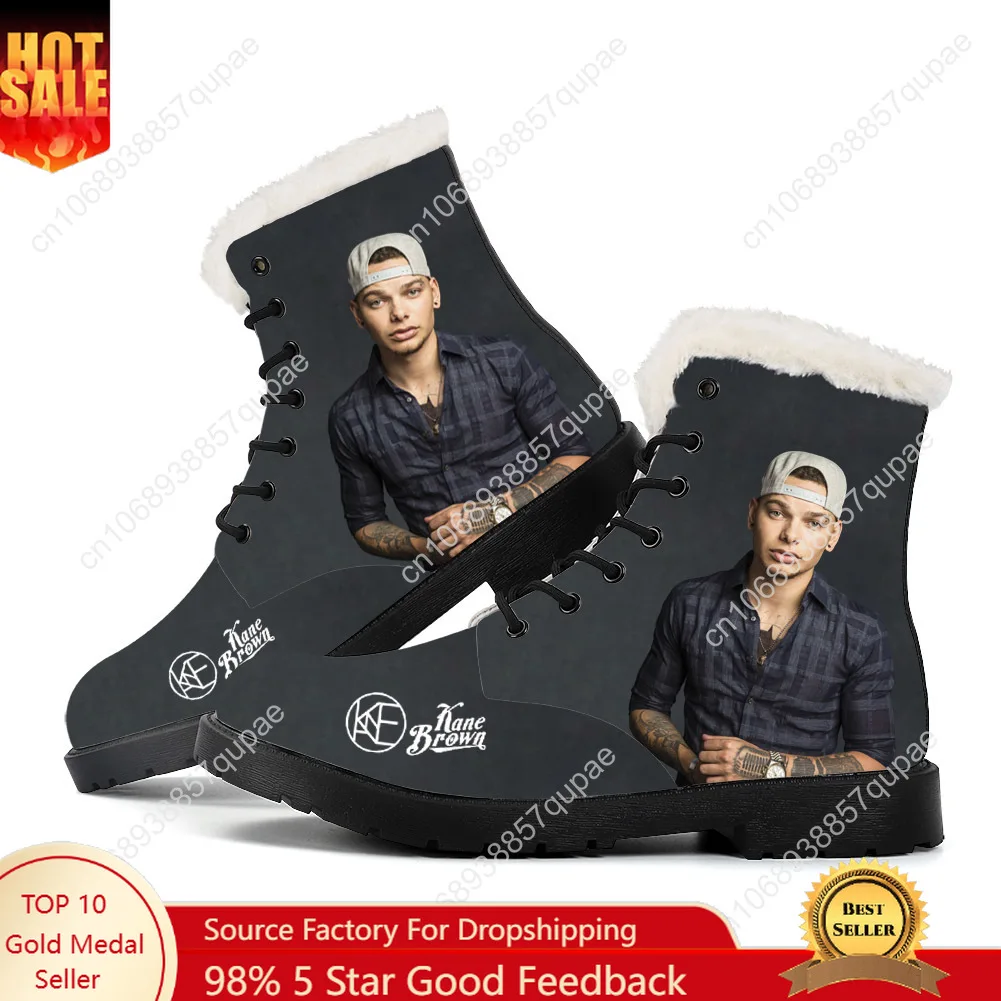 

Kane Brown Music Singer Plush Boots Mens Womens Hip Hop Teenager Shoes Casual Boot Light High Quality Couple Customize Shoe