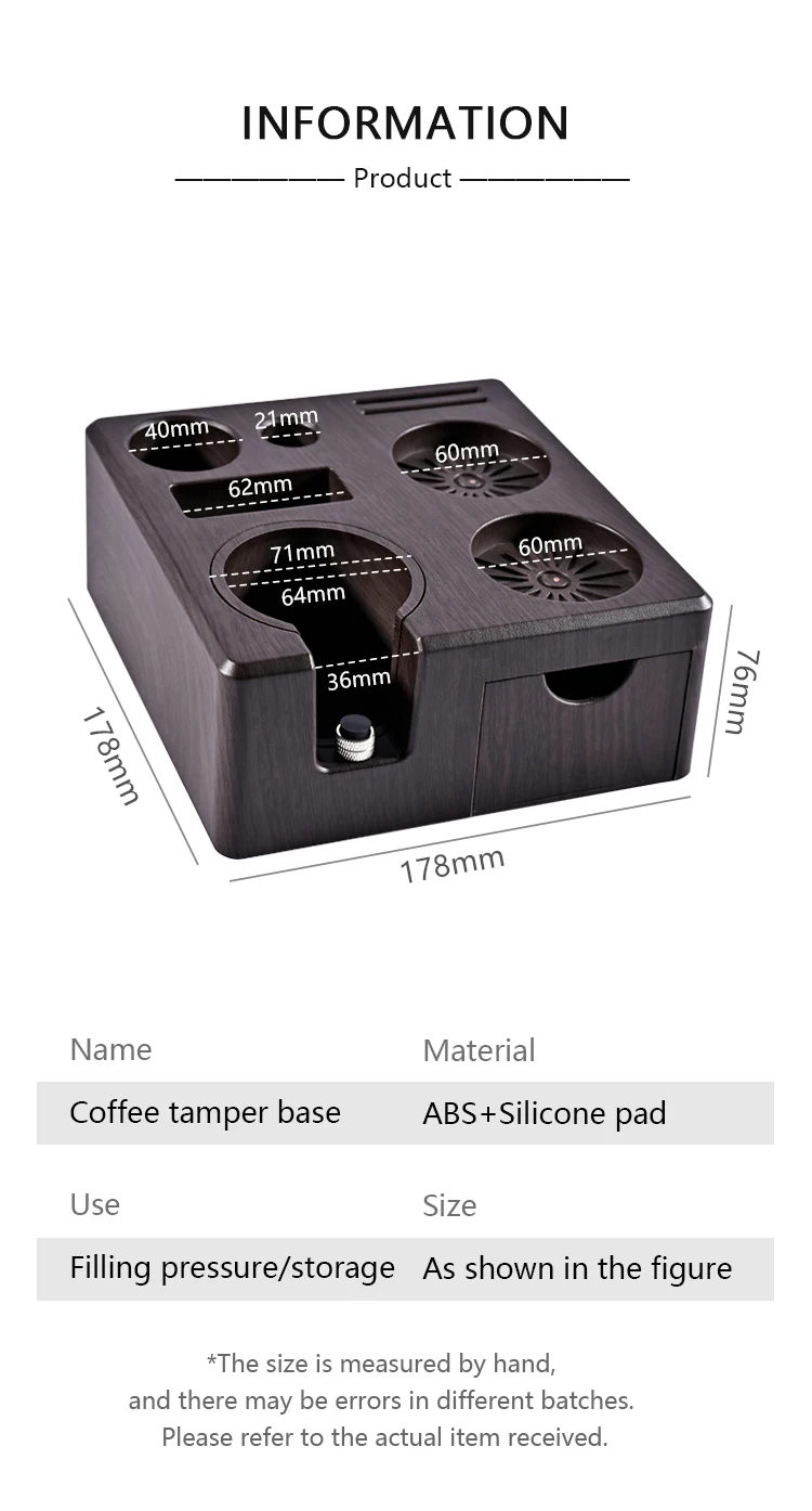 Kaffee Tamper Station Siebträger Halter 51mm 54mm 58mm Universal Für Delonghi Breville Espresso Zubehör Barista Werkzeug – Detail 12