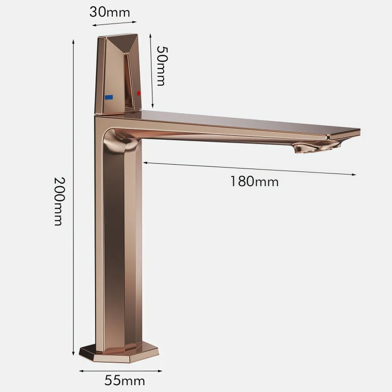 All copper faucet, bathroom table basin faucet, simple and minimalist basin faucet, creative bathroom basin