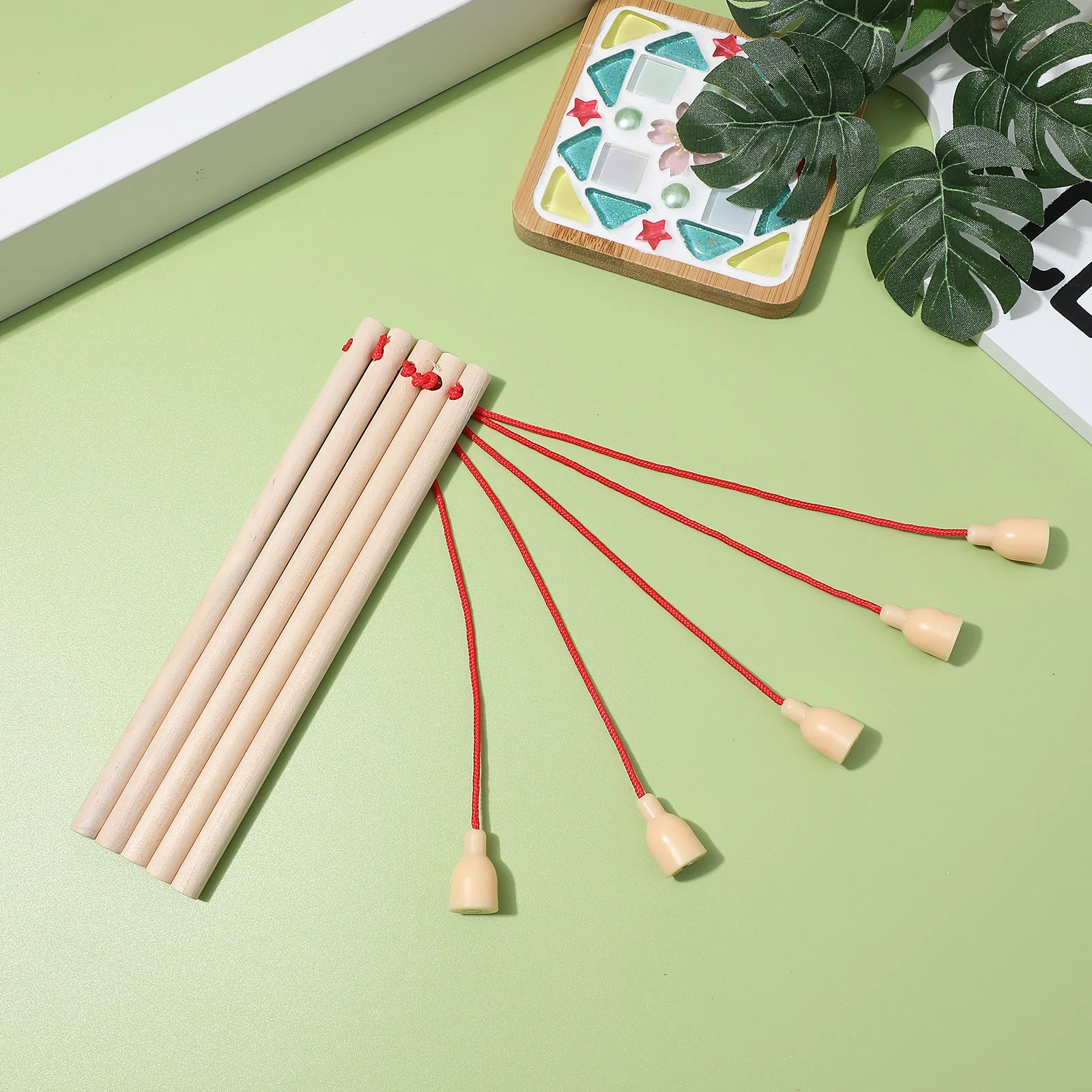 8 Pcs Magnet Wooden Fishing Rod Early Education Toy Educational Pole Interesting Game Magnetic Poles Child