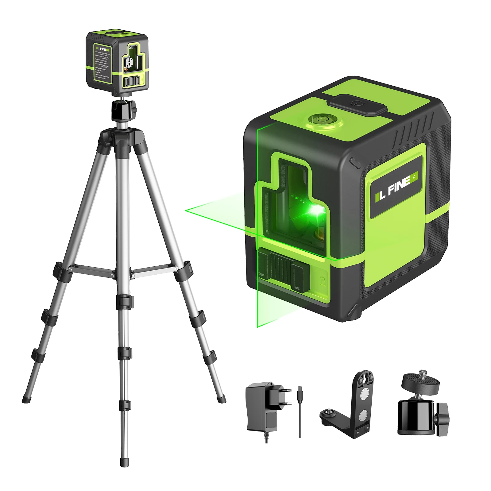 Lfine Laser Level 2 Lines with Tripod professional Level Laser Horizontal Vertical Nivel Laser automatic  360°Self-Leveling Tool