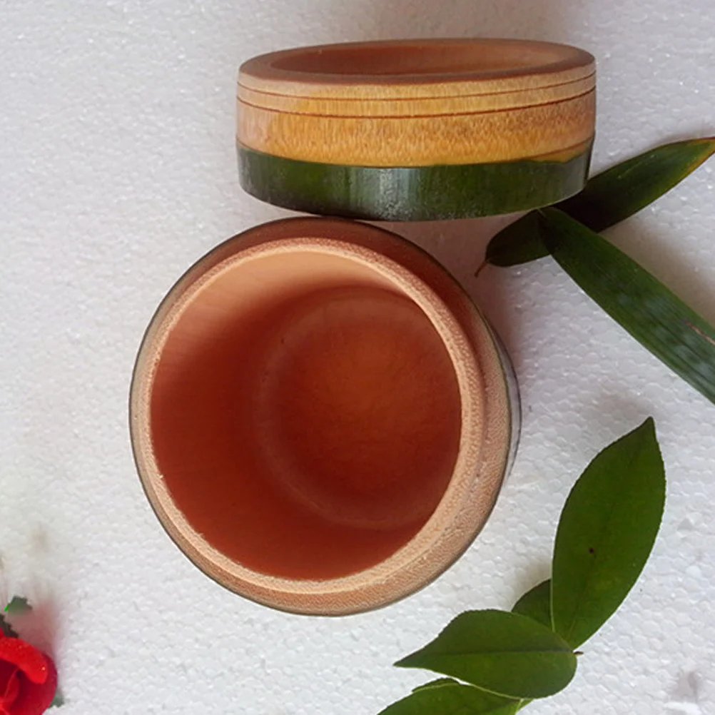 

Bamboo Tea Container 10-11Cm Diameter 13Cm Height Food Storage Jar For Coffee Beans Nuts Spices Kitchen Organizer Bamboo
