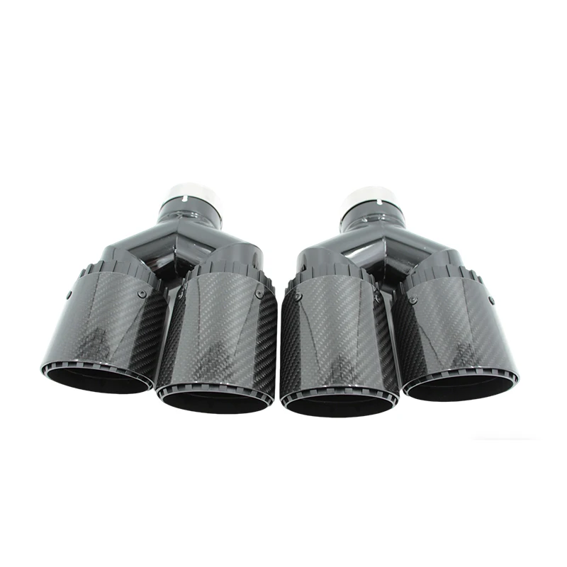 Genuine 1 PC Car Accessories Y-type Modification Fit For Volkswagen Golf Auto Carbon Fiber Tail Throat Bullet Matte Black Exhaus