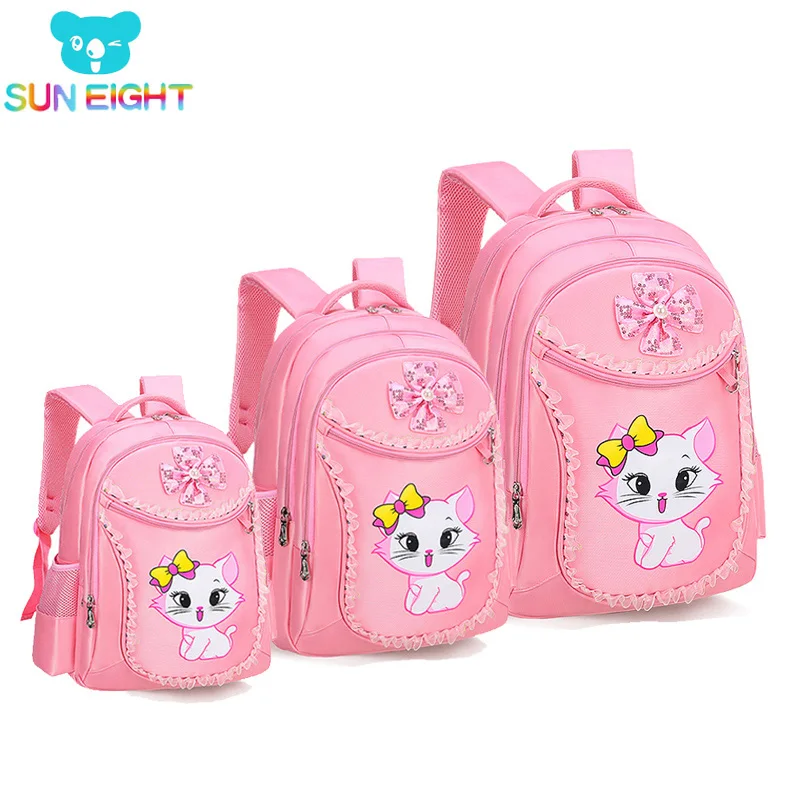 Pink Cat Children Backpack School Bags for girls Cartoon Kid Backpack Kitty Printing Bookbag mochilas escolares infanti