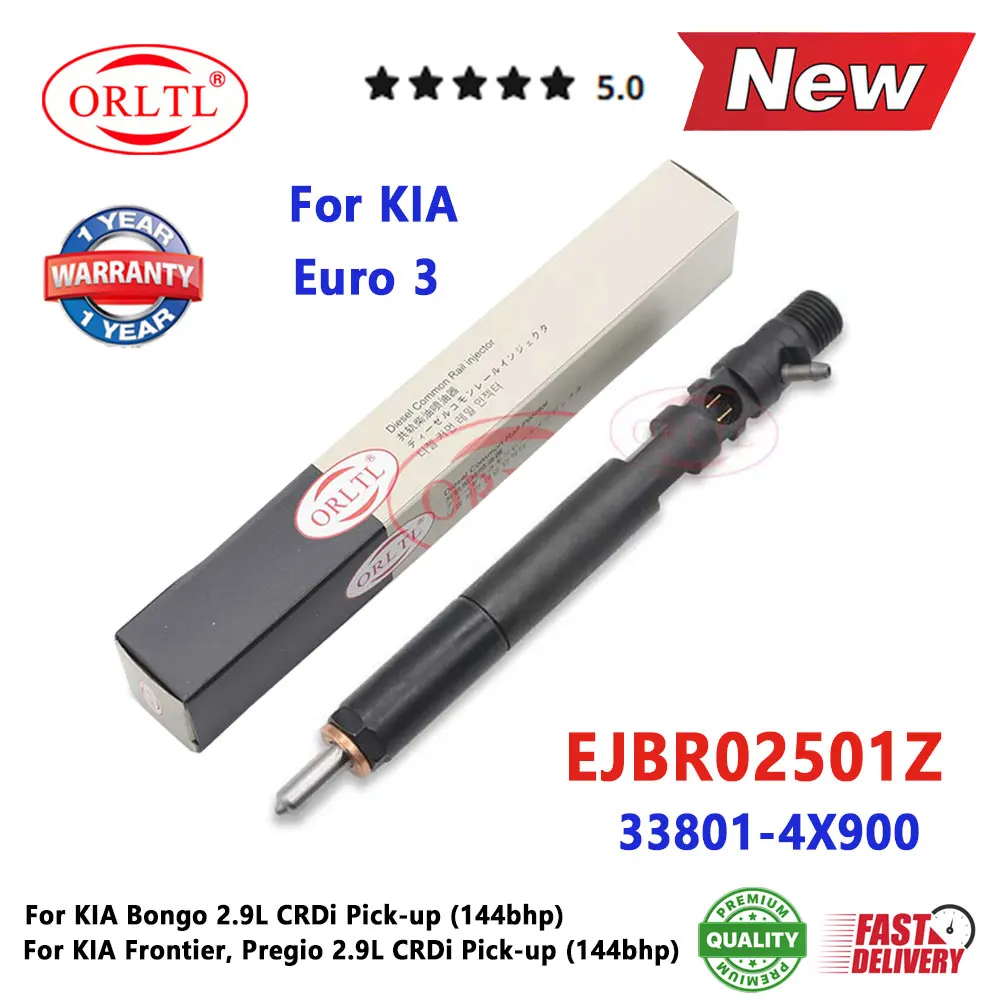 EJBR02501Z 33801 4X900 Diesel Nozzle R02501Z Fuel Injector 33801-4X900 for Delphi KIA Frontier Bongo 2.9L CRDi Euro 3