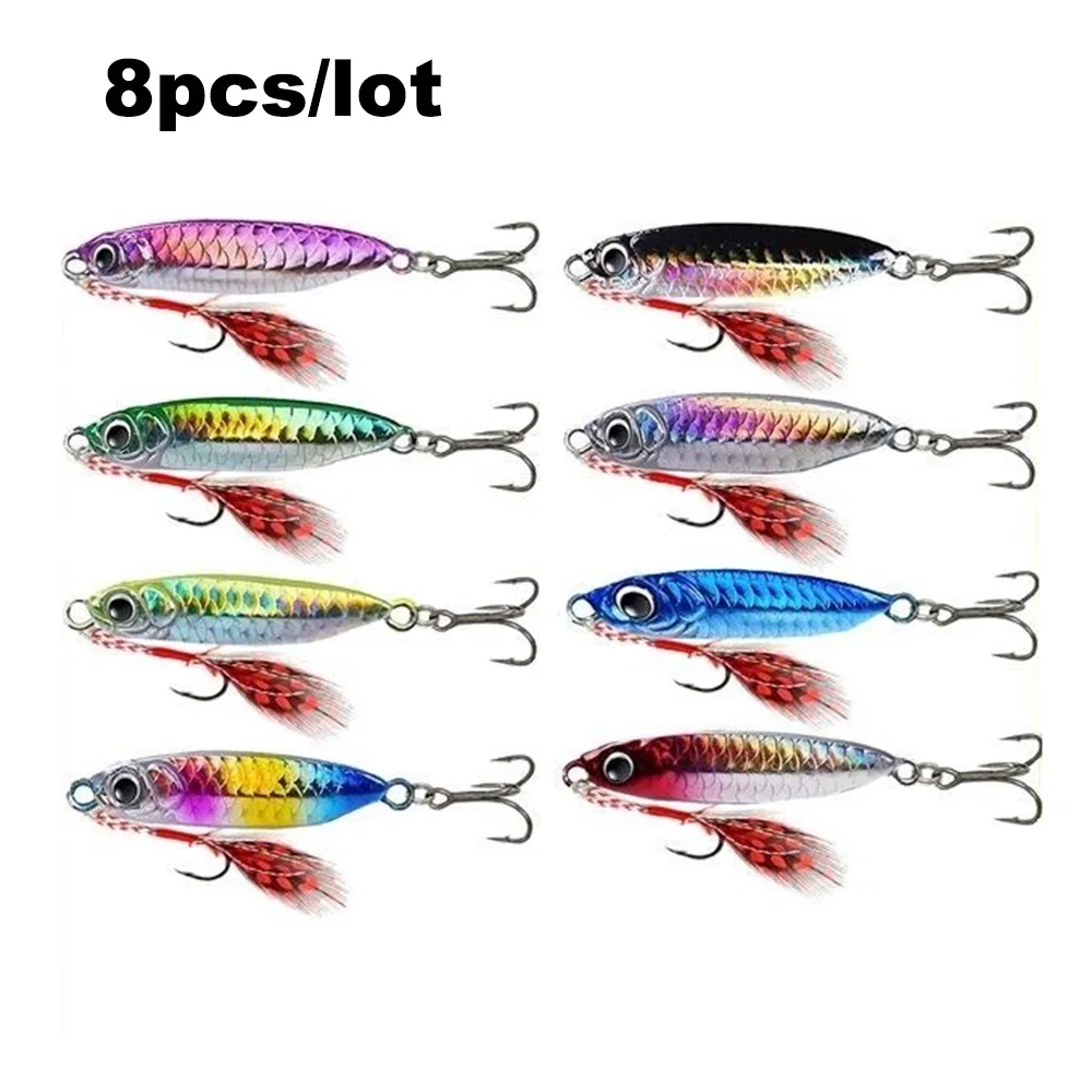 8 Stück Metall-Jig-Löffel 10g/30g, Guss-Jig-Löffel, Salzwasser-Jig, Ufer-Jig-Köder, Seebarsch-Metall-Guss-Jig-Löffel-Köder – Detail 6