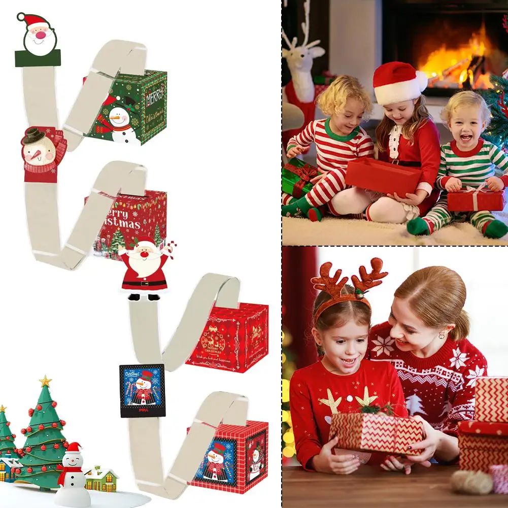 Calcetines para fiesta de Navidad, relleno y caja de regalo misteriosa, caja de retirada de efectivo para Festival creativo, caja sorpresa de Claus para decoración de fiesta