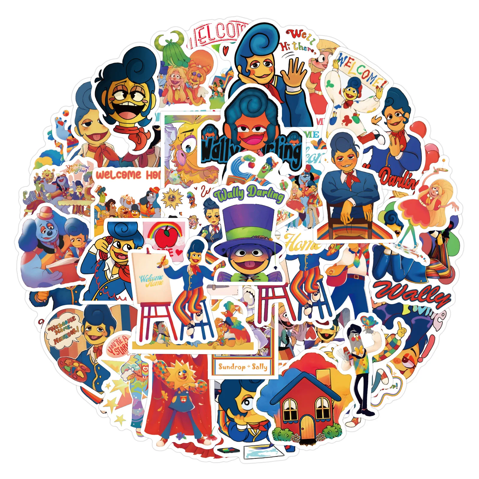 50 قطعة ترحيب المنزل والي دارلينج ملصق الكرتون الكتابة على الجدران الإبداعية DIY الديكور الثلاجة سكوتر الكمبيوتر المحمول دراجة لعبة صائق