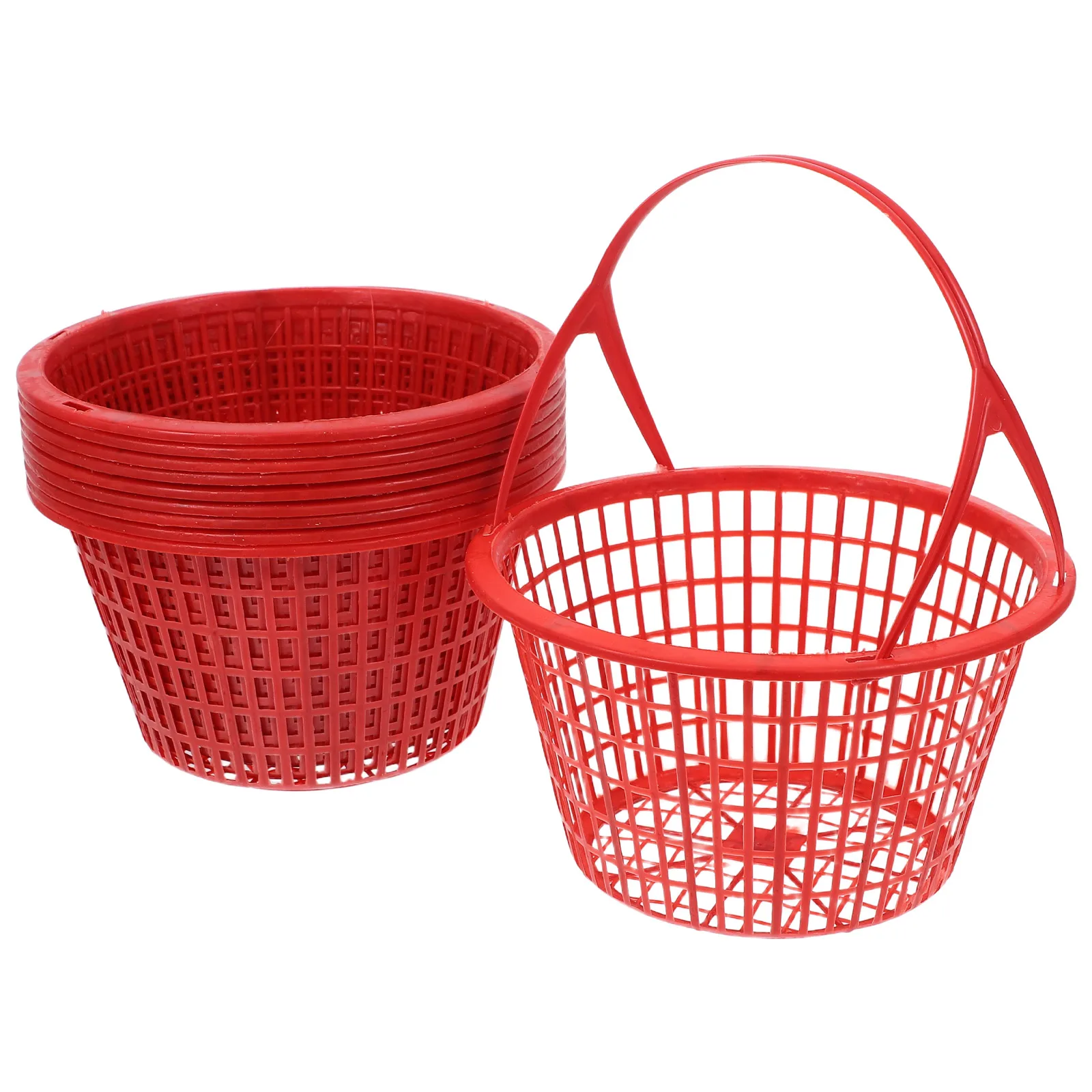 

10pcs Fruit Picking Small Vegetable With Handle Strawberry Blueberry Grape Mini Storage Basket Hollow Design Portable Harvest