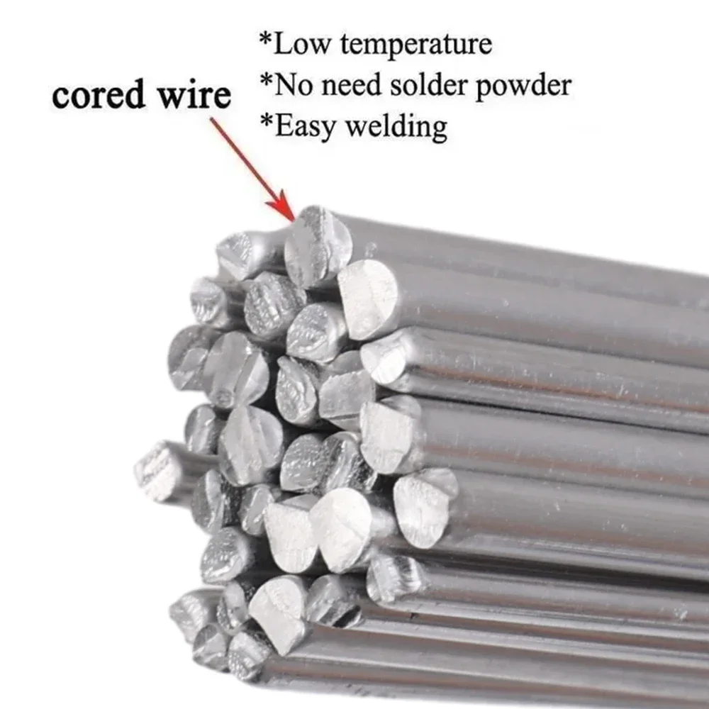 20/10Pcs Low Temperature Easy Melt Aluminum Universal Silver Welding Rod Cored Wire Rod Solder No Need Solder Powder Weld Bar