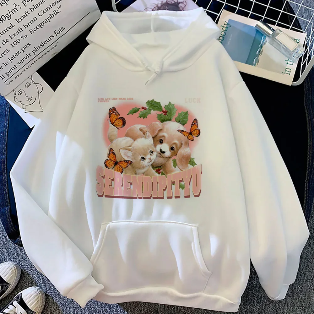 Cat hoodies women anime streetwear Korean style sweatshirts tracksuit women Winter sweater