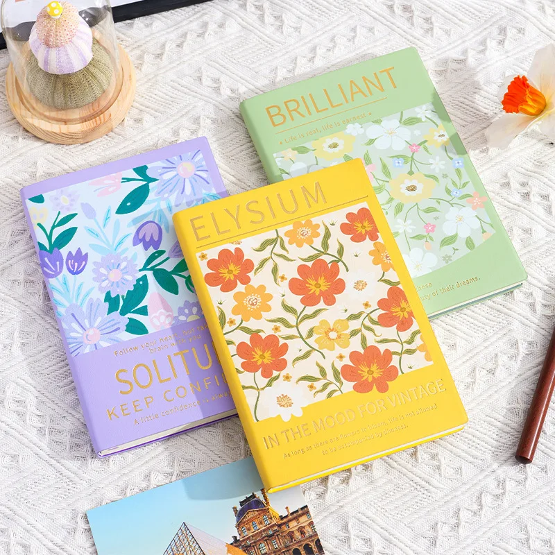 Vintage Floral Design Diary Matte Surface Notebook 260 Pages Notebooks Office Notepad Sketch Book Writing Pads School Supplies