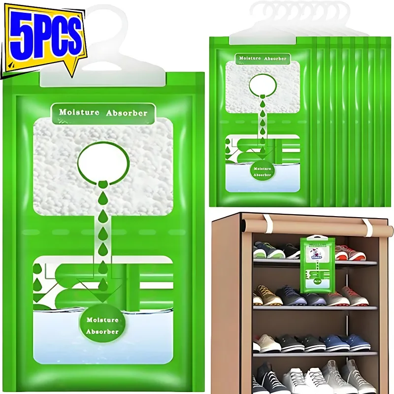 Bolsa de deshumidificación a prueba de humedad para armario, deshumidificador para armario, respetuoso con el medio ambiente, 5/1 piezas