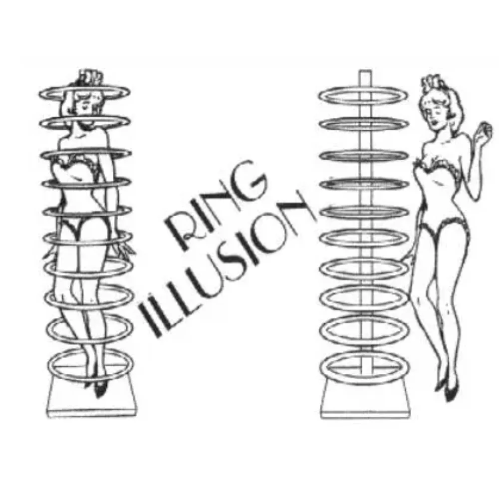 リングイリュージョンマジックトリック プロマジシャン ステージマジック ギミックプロップ メンタリズム 移動効果として使用可能