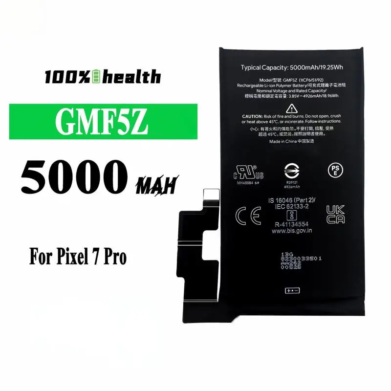 New GMF5Z 3.85V 5000mAh 19.25Wh Mobile Phone Battery for Google Pixel 7 Pro Rechargeable Li-ion Polymer Battery