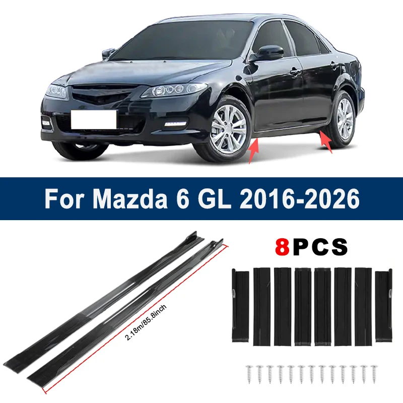 

2.18m Sectional Side Skirt Extension Lips For Mazda 6 GL 2016-2026 - Racing Side Spoiler Car Modified Body Kit Accessories