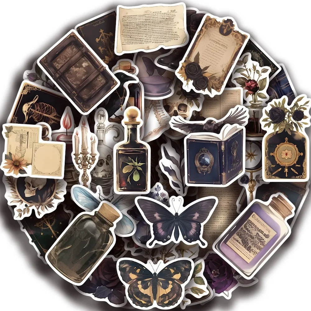 

10/50/100pcs Cool Gothic Dark Pharmacist Bottle Aesthetic Stickers Anime Decal Laptop Notebook Phone Cartoon Graffiti Sticker