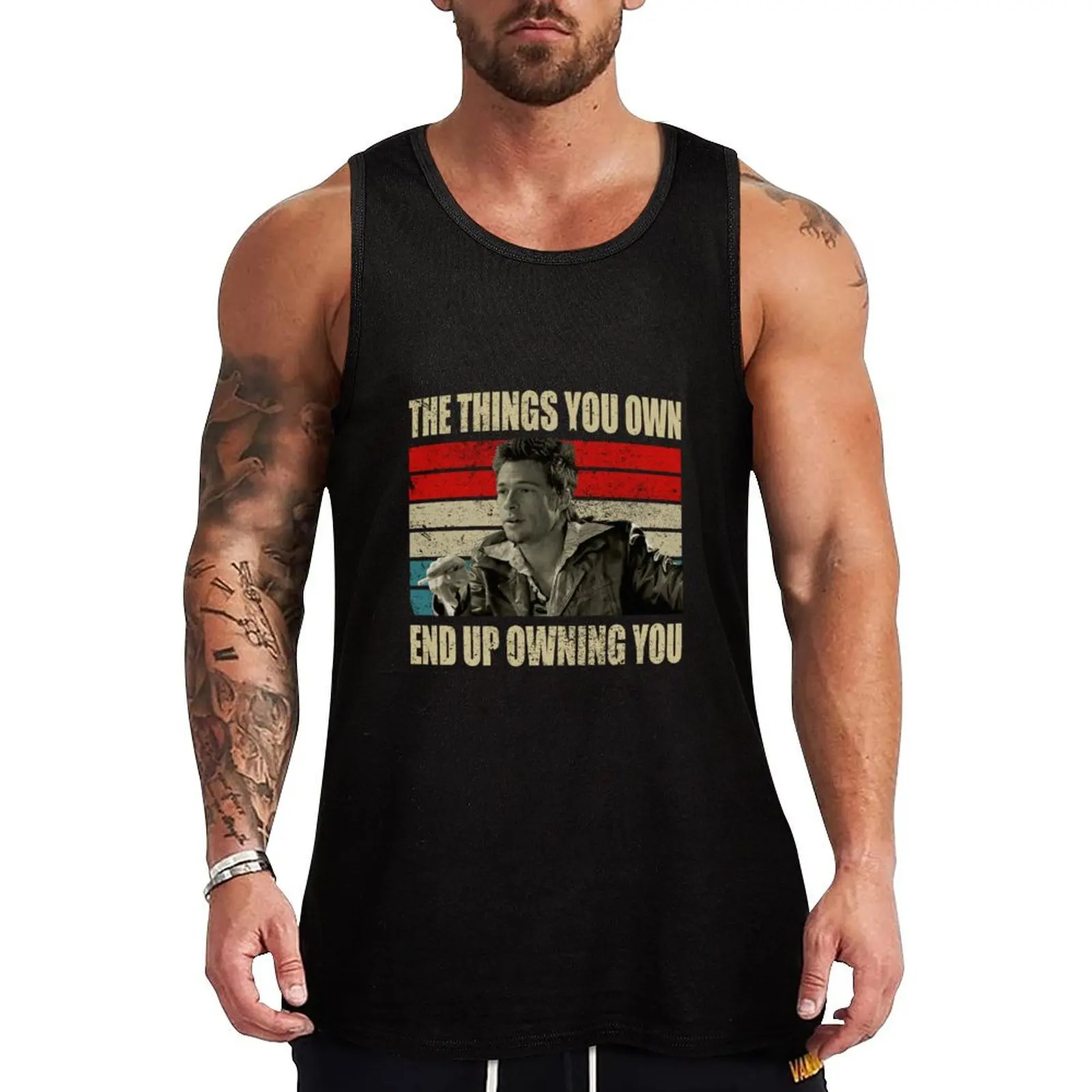 The things you own end up owning you Tank Top summer clothes man 2024 sleeveless gym shirt man fitness