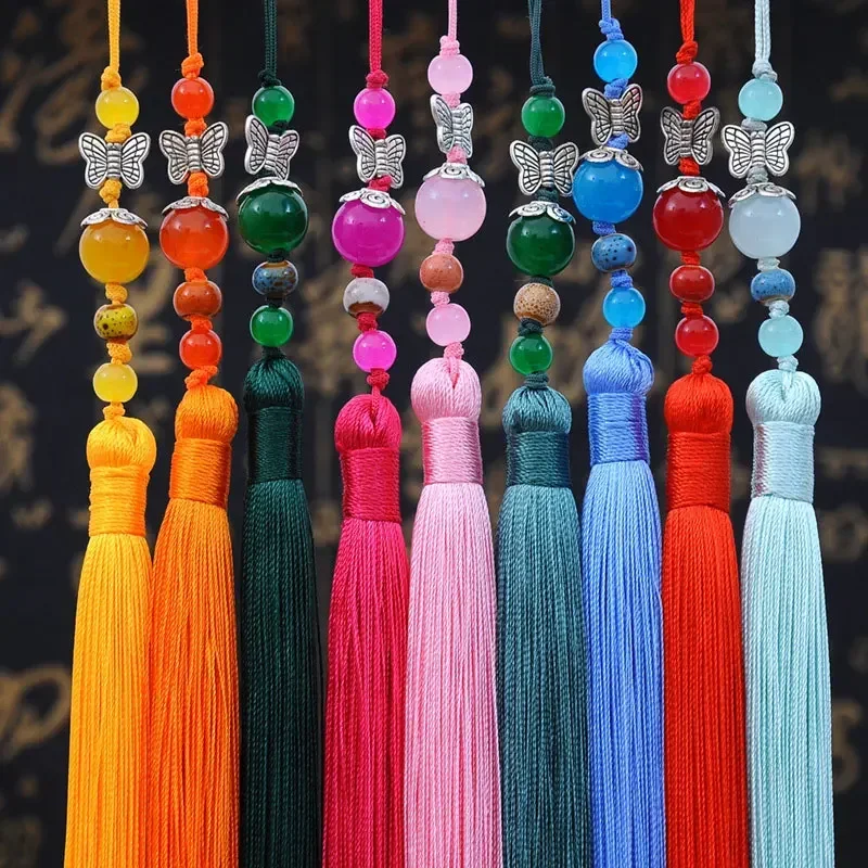 1PC Wentylator Tassel Silk Tassels Fringe with Hanging Rope Butterfly Fan Spike Ręcznie robione frędzle do majsterkowania Akcesoria rzemieślnicze