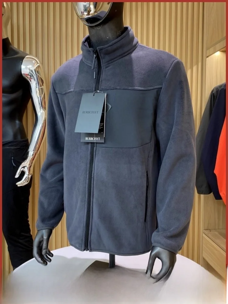 

Double-Sided Fce Windproof Stand Collar Jaet Men's Autumn Winter Thiened Stand Fit Zipper Casual Sle Outerwear