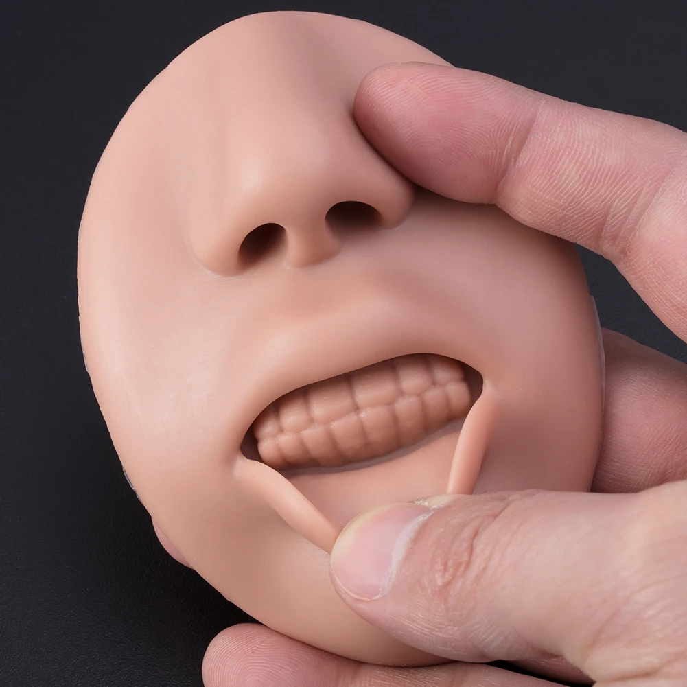 1pc Silicone Face Model Tattoo Piercing Practice Simulation Human Nose Mouth Body Model Display Tongue Belly Piercing Jewelry