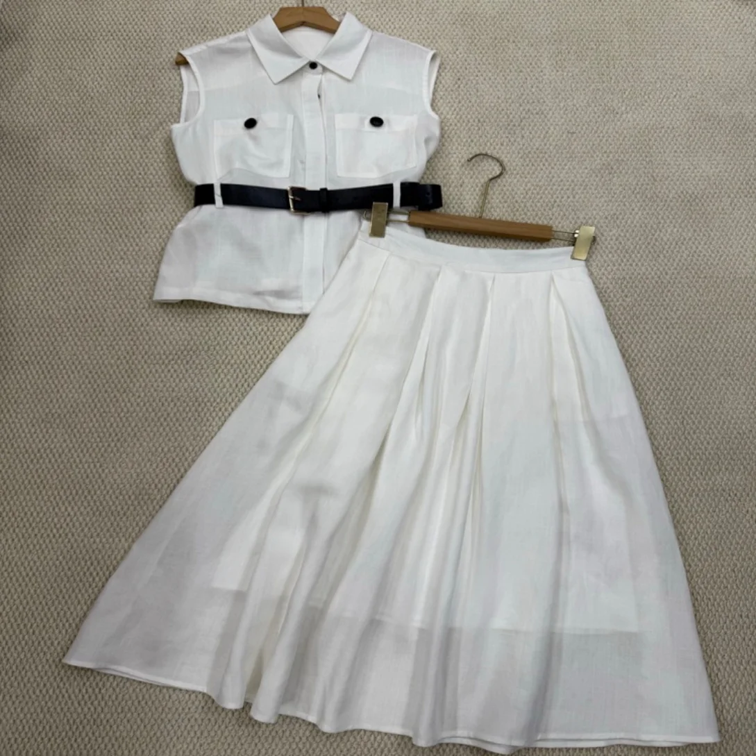 Summer New Arrival Women Simple Vest With Long Skirt Casual Suit