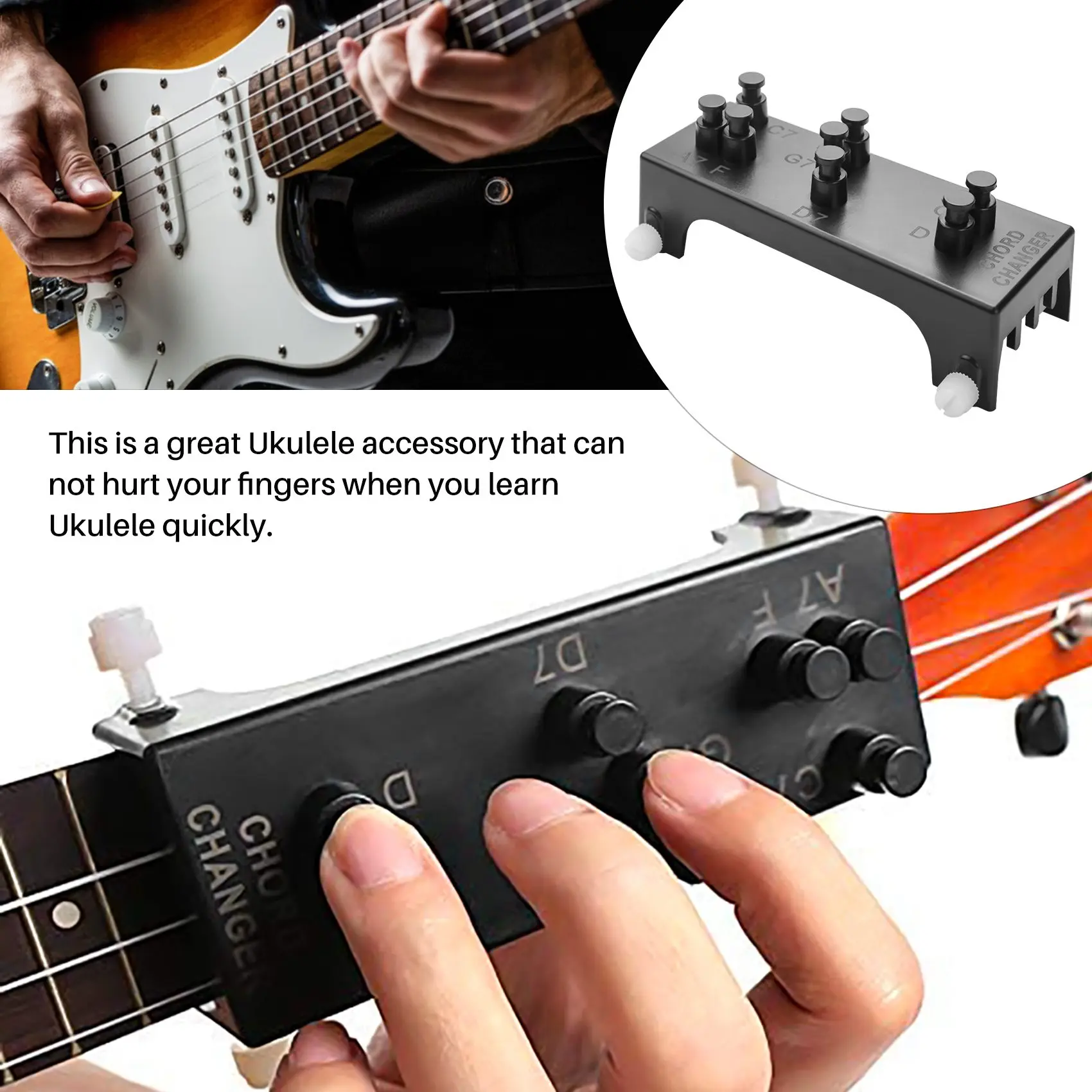 Ukulele Chord Changer,Ukulele Aid Learning System Teaching Aid for Beginner