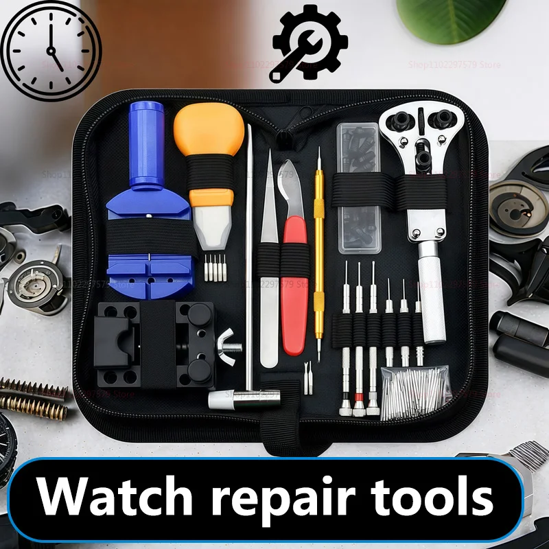 ערכת כלים לתיקון תכשיטים של שענים, 147 חלקים, כוללת פותחן ומסיר כיסויים, כלי מקצועי לתיקון שעונים, לשעונים עשה זאת בעצמך