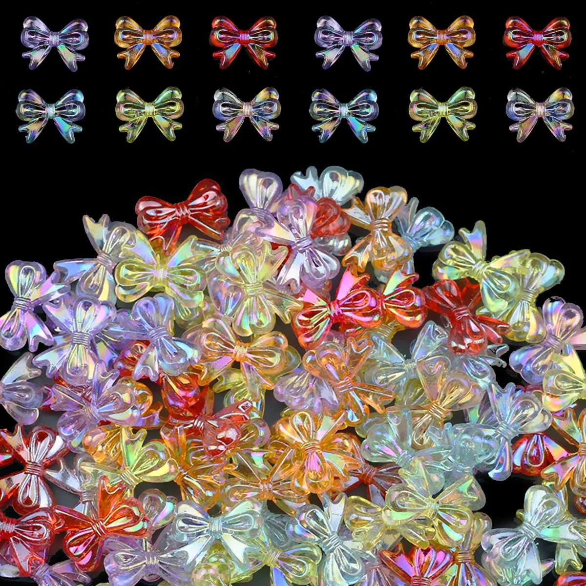 Translucent Butterfly Rose Shape Beads Spacers Loose For DIY Jewelry Making Findings Bracelets Necklaces Accessories 19-97PCS