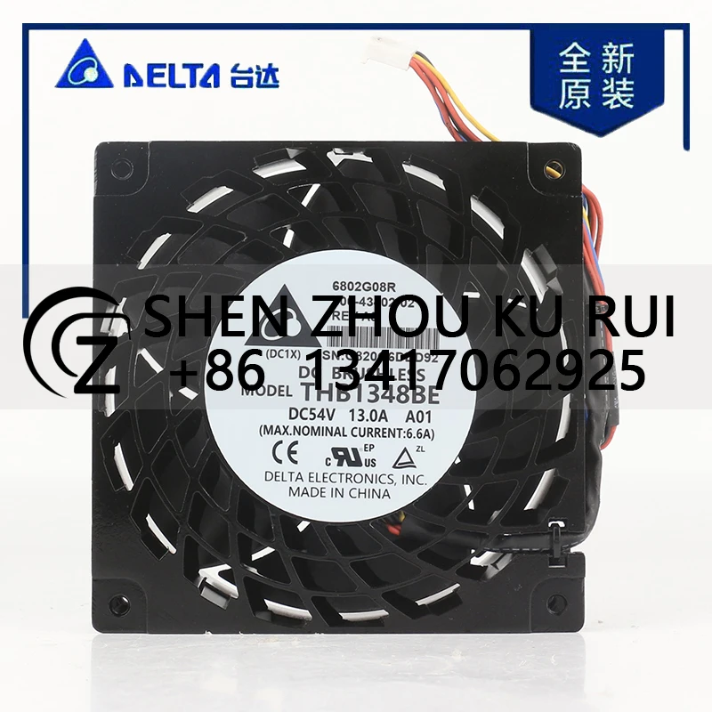 

Delta 5V 12V 24V 48V DC 54V 13.0A AC EC 13038 130X130X38MM 13CM Server Device Violent high air volume ball THB1348BE cooling fan