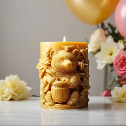 Bear Scented Candle Mold Honey Three-dimensional Bear Honeycomb Diffuser Stone Plaster Silicone Mold Candle Making Kit