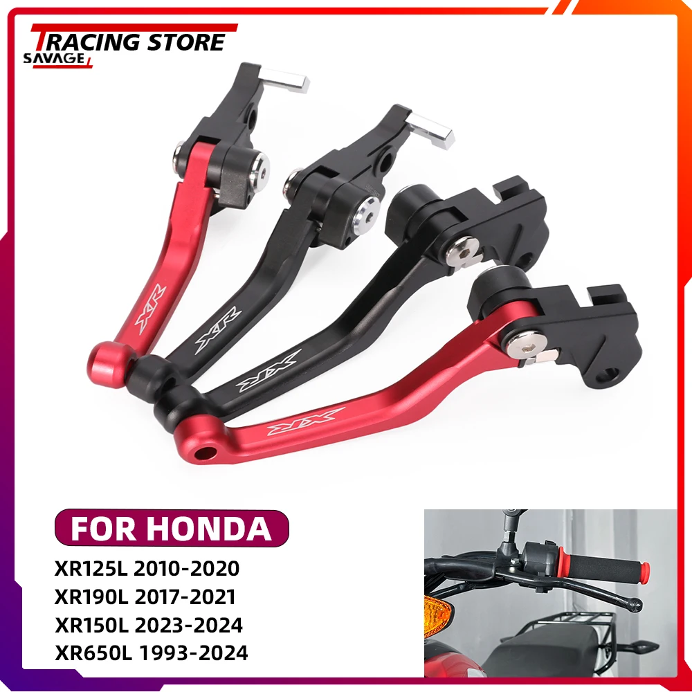 

2024 XR Motorycle Black Red CNC Pivot Brake Clutch Levers For Honda XR125L XR190L XR150L XR650L Hand Control Levers Kit Foldable