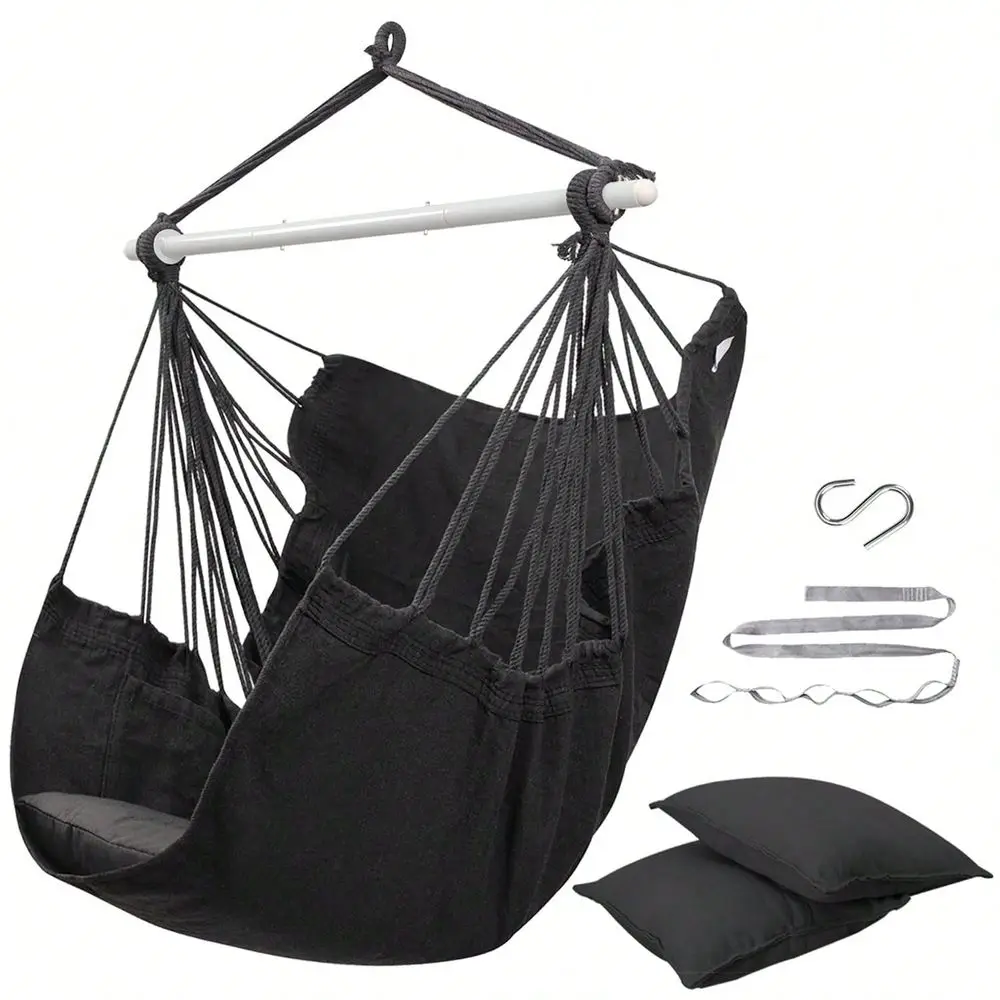 

Chair Swing, HeavyDuty Hanging Rope Swing Seat Supports 500 Lbs, Ideal For Outdoor Patio, Backyard, Porch, Deck Indoor Bedroom