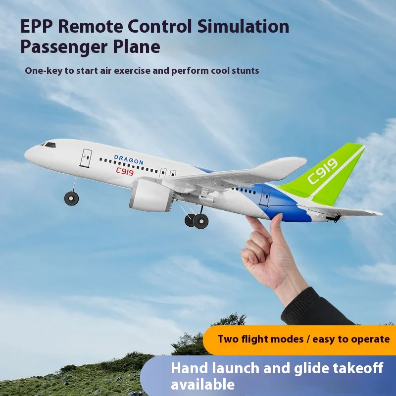 

Three Channel RC Aircraft Model C919 Culvert Airliner Glider EPP Foam Fall Resistant Fixed Wing Toy for Kids And Hobbyists