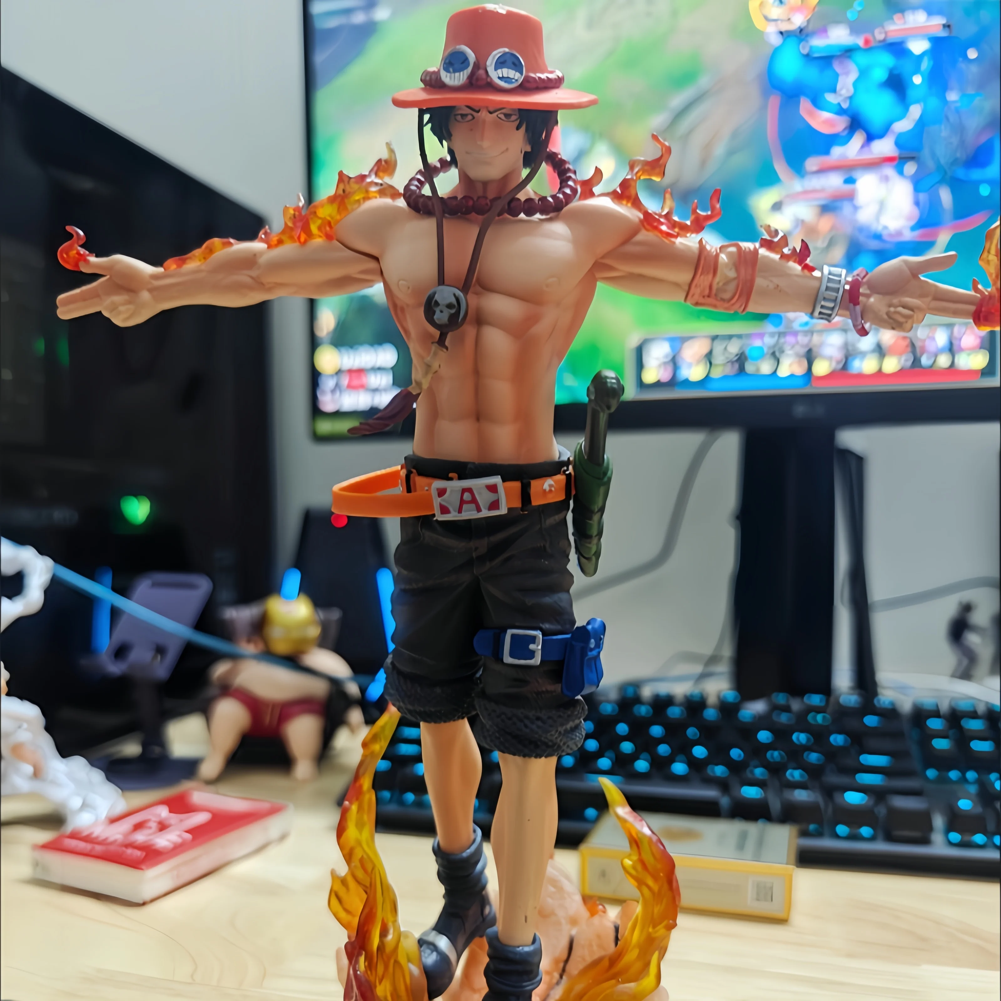 28cm Anime One Piece Ace Figure Portgas D Ace Action Figurine Pvc Statue Collectible Model Toys For Children'S Day Gift