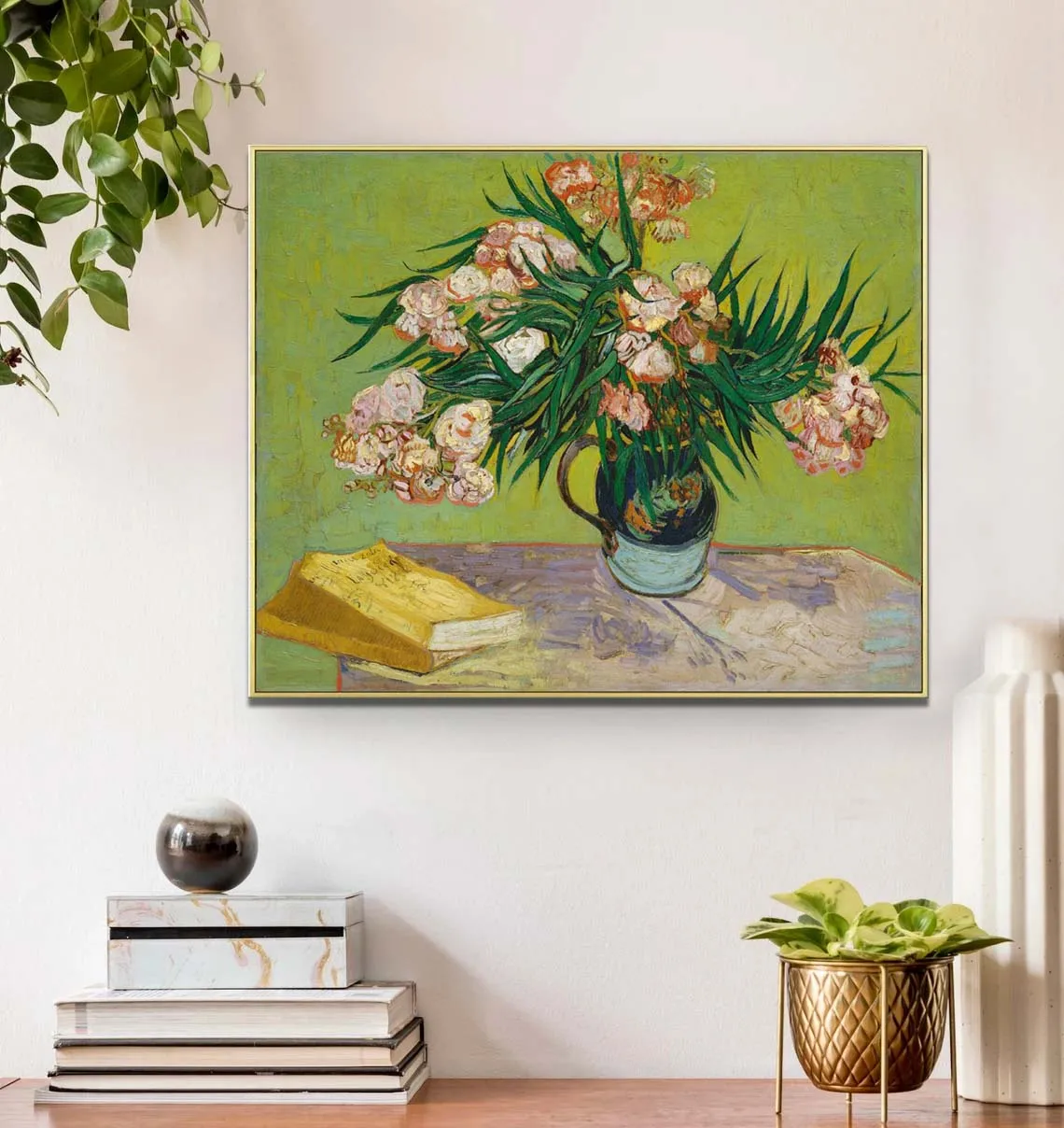 

Free shipping Hand painted museum quality reproduction Of Oleanders by Van Gogh flower oil painting Modern decorative painting