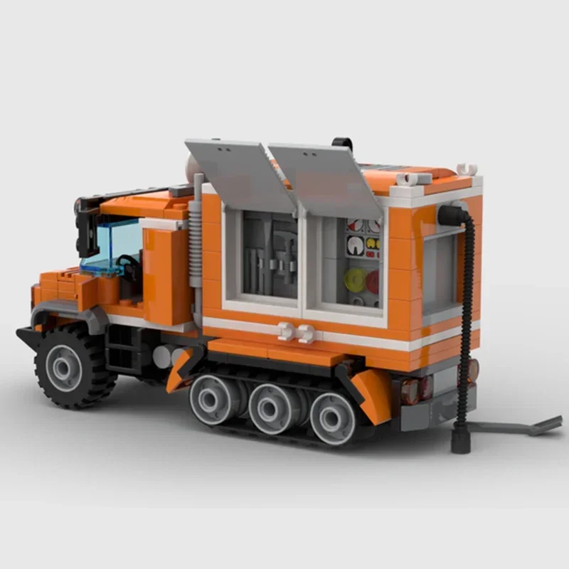 Modelo de vehículo de rescate Moc, ladrillos de construcción Arctic, Media pista, tecnología de coche, bloques modulares, regalos, juguetes de Navidad, conjuntos de bricolaje, montaje