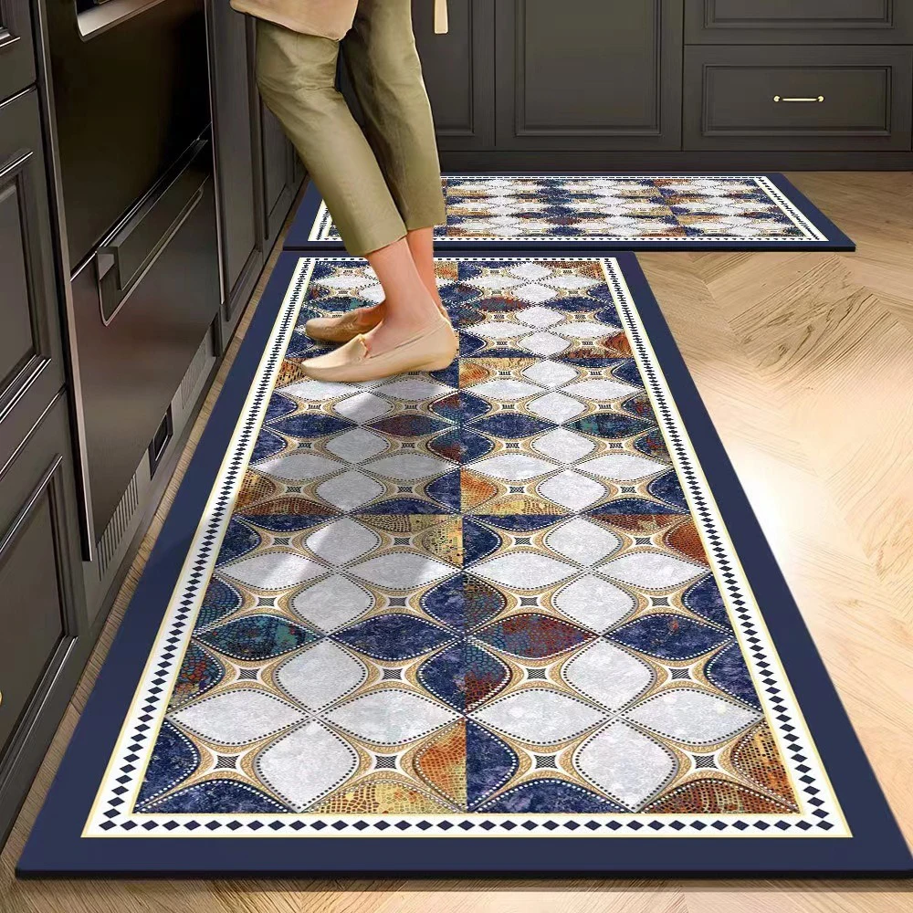 Rutschfeste Küchenmatte aus Kristallsamt, super saugfähige Fußmatten für die Küche, lange Teppiche, Badezimmer-Eingangstürmatte, Schlafzimmer, lange Teppiche – Detail 17