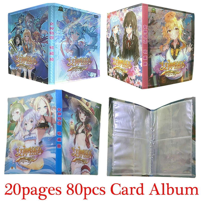 Goddess Story Collection Card Album 20Pages 80PCS Card Holder Book Collection Playing Game Book Top Loaded List Kids Toys Gifts