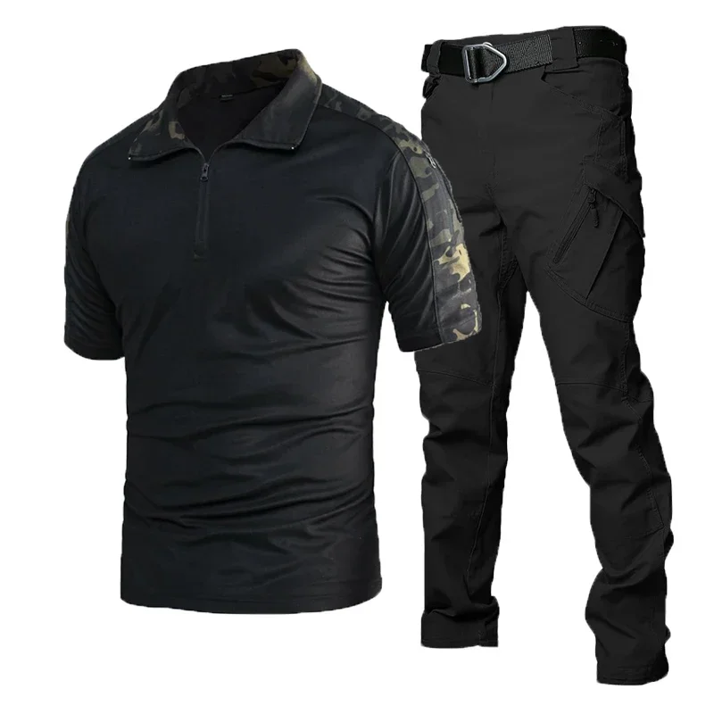 Conjunto de uniformes militares multicam para hombre, equipo táctico negro, entrenamiento deportivo al aire libre, caza