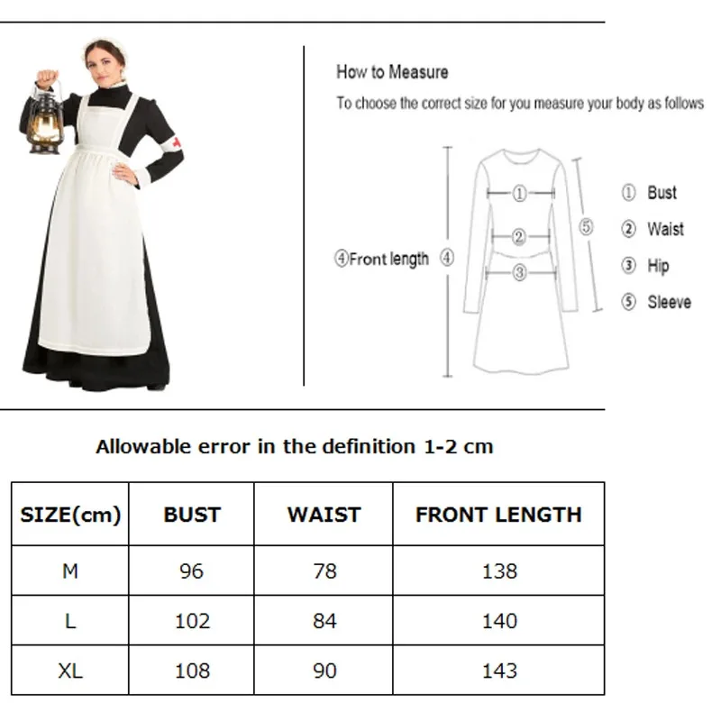 

qq38Carnival Halloween Lady Middle Ages War Doctor Nurse Costume Convent Nun Cosplay Fancy Party Dress