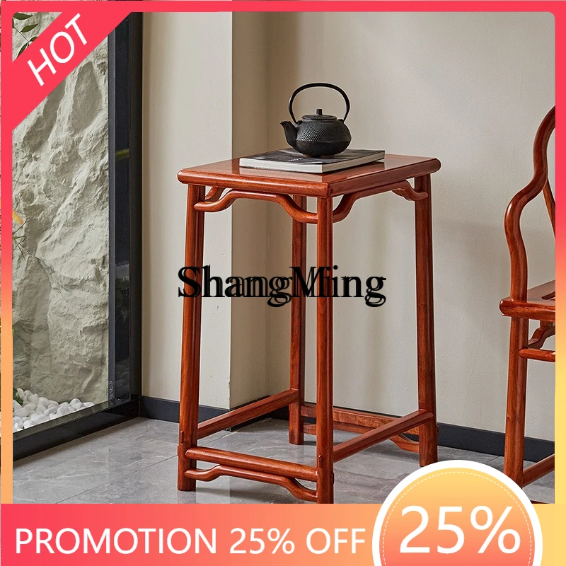 

CL multi-functional sofa tea table edge corner table mahogany small coffee table