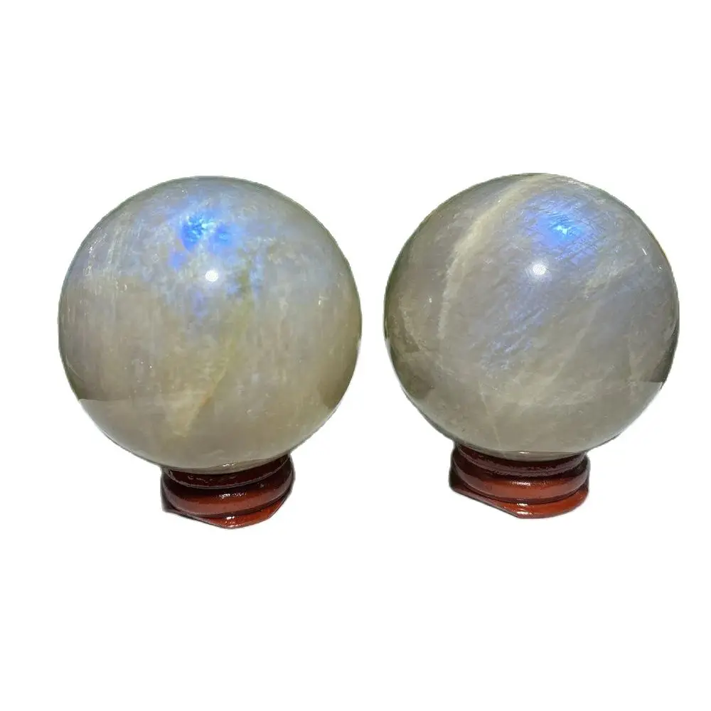 High Quality Natural Crystals Moonstone Ball Flash Polished Mineral Energy  Sphere Gemstones Minerals Wicca Spiritual Reiki