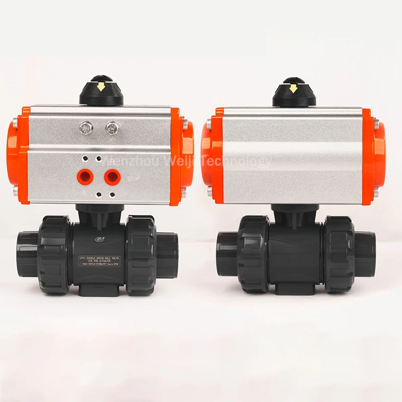 

Q611F-16S upvc pneumatic ball valve PPH plastic ball valve acid and alkali corrosion resistant union double-free ball valve