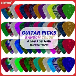 10/20/50/100PCS Guitar Picks 0.46/0.71/0.96mm Random Colorful Thickness Celluloid Mediators Bass Guitar Ukulele Holder Picks