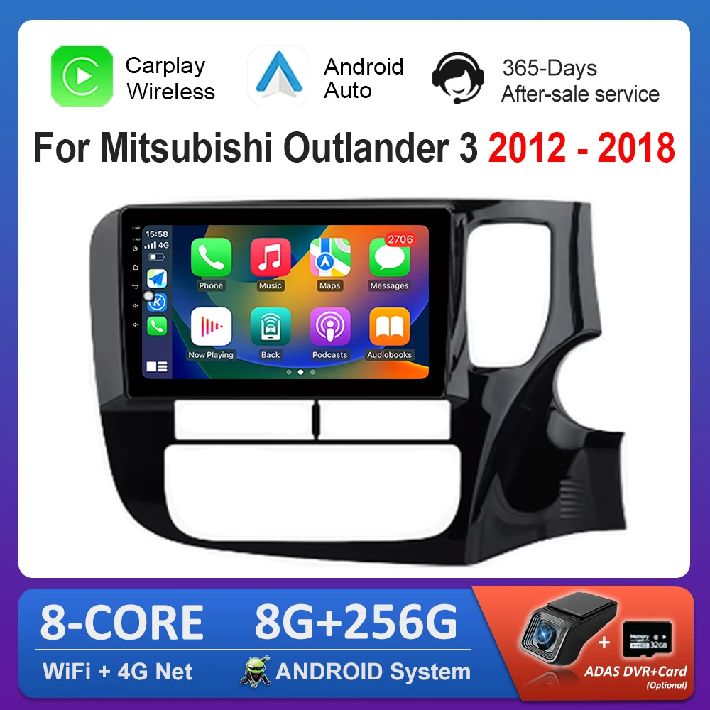 

Автомобильный мультимедийный плеер с ОС Android для Mitsubishi Outlander 3 2012-2018 GPS Navi DSP Stereo WiFi BT 4G Carplay Auto Tools