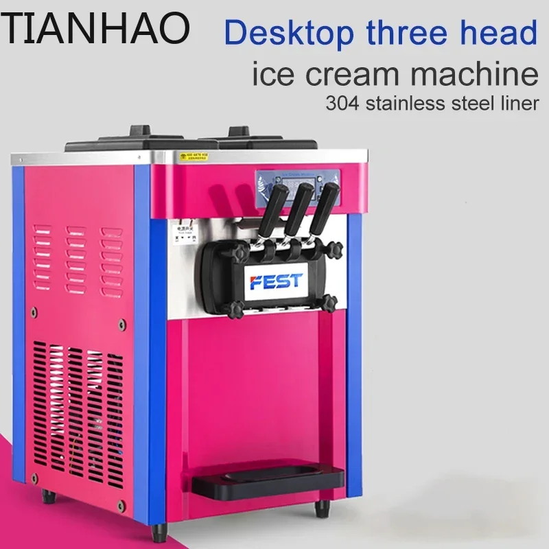 Three-color Ice Cream Machine Commercial Automatic Ice Cream Cone Machine